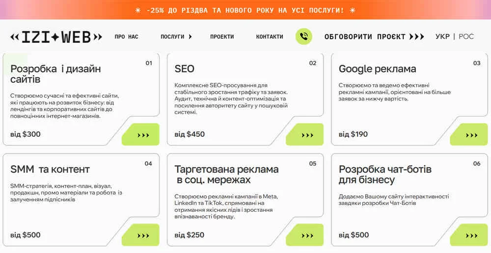 Комплексне просування бізнесу від IZI WEB