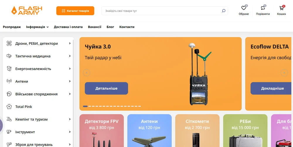 Армійський магазин недорого: якісне спорядження у Flash Army